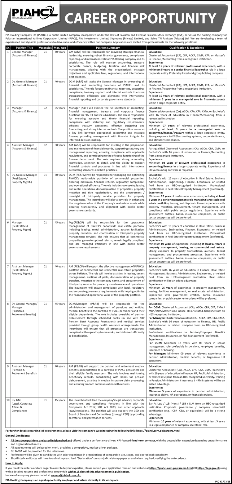 Jobs in PIACHL